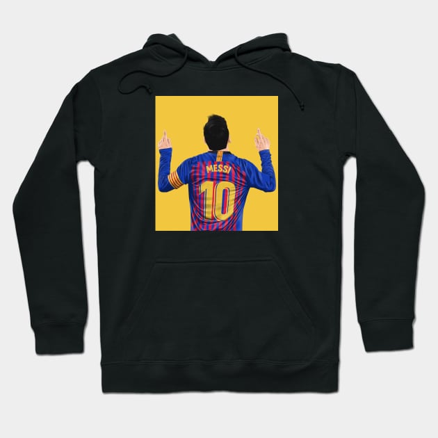 Lionel Messi FC Barcelona Hoodie by Arissetyo